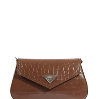 Bolsa Feminina Tiracolo Pequena Croco - Marrom
