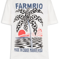 Camiseta Feminina Média Coqueiro Calçadão - Branco - Farm