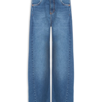 Calça Feminina Jeans Recorte Com Prega - Azul