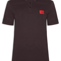 Polo Masculina Piquet Slim-Fit Red Logo - Marrom