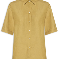 Camisa Feminina Caixote Demerara Linho - Verde