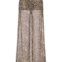 Calça Feminina Pantalona Franzida Estampa Kira - Animal Print