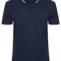 Camisa Masculina Polo Manga Curta Stretch Pique - Azul