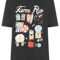 Camiseta Feminina Média Praia Carioca - Preto