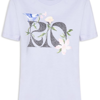Camiseta Feminina Fit Rio Calçadão Flores - Azul