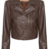 Jaqueta Feminina Couro Perfecto Francis - Marrom