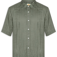 Camisa Casual Masculina Loose Fit Lama Boxy - Verde