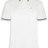 Polo Masculina Regular Fit Com Friso - Branco