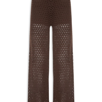 Calça Feminina Em Tricot - Marrom