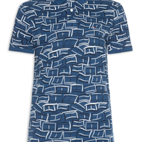Polo Masculina Regular Fit AOP Flags - Azul