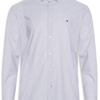 Camisa Masculina Social Slim Fit Listras - Azul