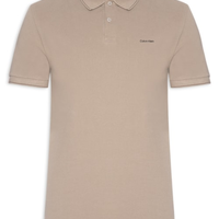 Polo Masculina slim Basica Com Friso - Bege