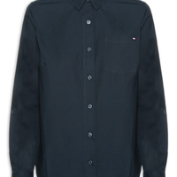 Camisa Feminina Classic Poplin Roll-Tab - Azul