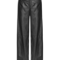 Calça Feminina Recorte Couro Tokio - Preto