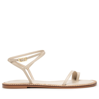 Sandália Feminina Rasteira Em Couro - Off White