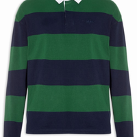 Polo Masculina Hudson Boxy Manga Longa Rugby - Verde