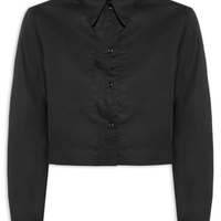 Camisa Feminina Cropped - Preto