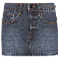 Saia Jeans Metal Lateral - Azul