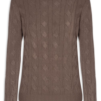 Suéter Feminino Texturizado Em Tricot - Marrom