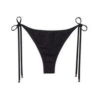 Calcinha De Biquíni Brasileira Com Amarração Sparkling Dusk - Preto