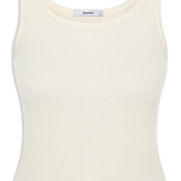 Regata Feminina Tricot Básica Off White