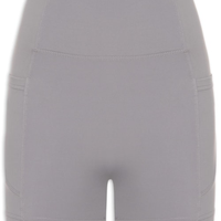 Short Feminino Fitness Com Bolso - Cinza