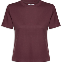 Camiseta Feminina Básica Em Malha - Vermelho