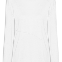 Camiseta Feminina Manga Longa Com Recortes - Branco