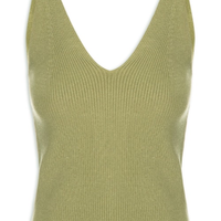 Regata Feminina Tricot Decote V Verde