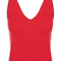 Regata Feminina Tricot Decote V Vermelho