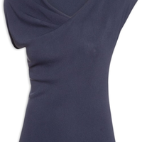Blusa Feminina Decote Degagê Em Tricot - Azul