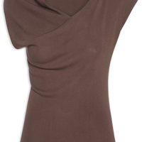 Blusa Feminina Decote Degagê Em Tricot - Marrom