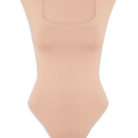 Body Feminino Decote Reto - Bege