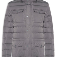 Jaqueta Masculina Puffer Alongada - Cinza