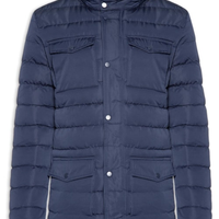 Jaqueta Masculina Puffer Alongada - Azul