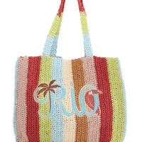 Bolsa Feminina Artesanal Rio Tipográfico Listra M - Azul