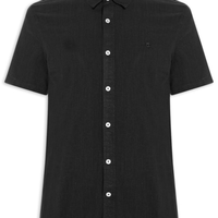 Camisa Masculina Casual Manga Curta Comfy - Preto