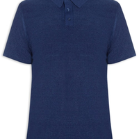 Polo Manga Curta Masculina Tricot - Azul