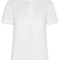 Polo Masculina Regular Fit Gola Jacquard Ultra Light Piquet - Branco