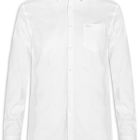 Camisa Masculina Casual Regular Fit Piquet Popeline - Branco