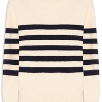 Suéter Listrado Feminino Em Tricot - Bege