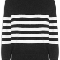 Suéter Listrado Feminino Em Tricot - Preto