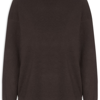 Suéter Feminino Bicolor Em Tricot - Marrom