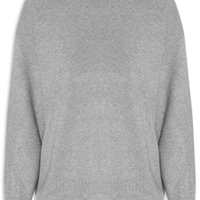 Suéter Feminino Bicolor Em Tricot - Cinza