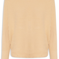 Suéter Feminino Tricot Oversized Texturizado - Bege