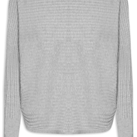 Suéter Feminino Tricot Oversized Texturizado - Cinza