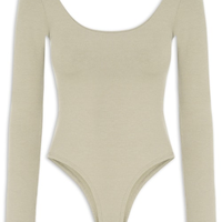 Body Feminino Decote Em U - Bege