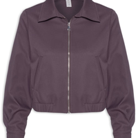 Jaqueta Feminina Com Bolso E Elástico - Roxo
