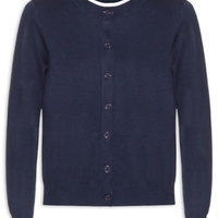 Cardigã Feminino Tricot Detalhe Bicolor - Azul
