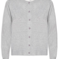 Cardigã Feminino Tricot Detalhe Bicolor - Cinza